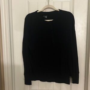 Aerie offline S Black Long Sleeve Henley Shirt